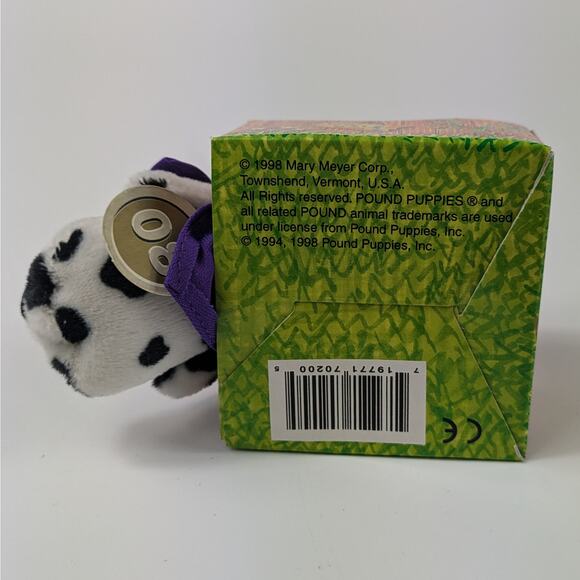 1998 Pound Puppies Plush 08/12 Dalmation Mary Meyer Puppy Dog Collectible Box - Picture 7 of 11